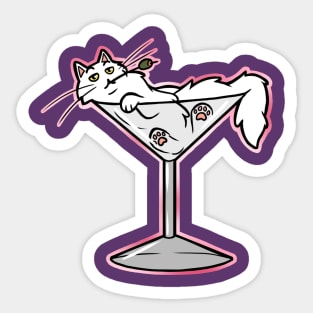 Martini Cat Sticker